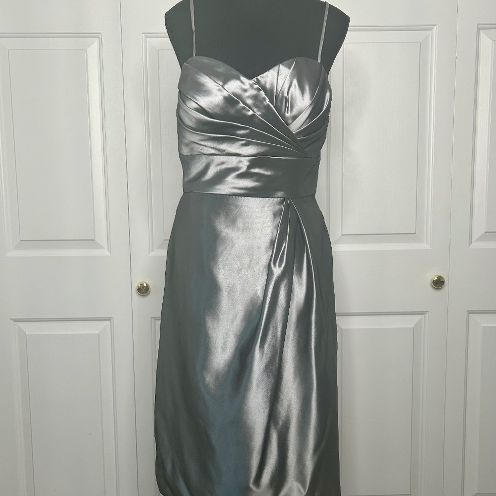 Love Ruched Gunmetal Satin Dress Size 10